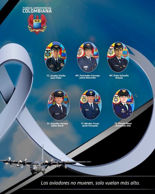Following the deadly Colombian Air Force C-130 crash today, the Colombian Air Force has announced that 6 airmen lost their lives as a result of the incident. Roughly 40 were injured.