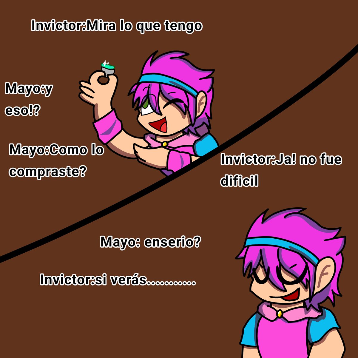 YakolasY10770's tweet image. Buenas aquí está el quinto dibujo ahora como un cómic para que sea más interesante 
5-Anillo de esmeralda 
#MayictorWeek 
@elmayoo97 @invictorgs3