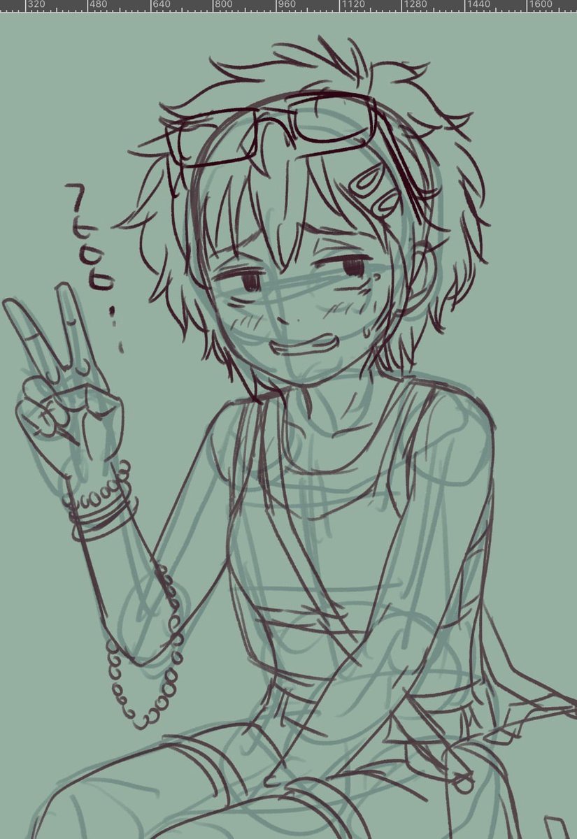 思いつきの覚え描き。陰キャ系ボーイッシュ 