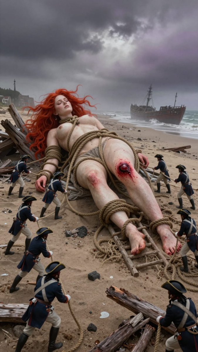 ramirezsocorro9's tweet photo. "A colossal, unconscious woman with vibrant, windswept crimson hair lies on her side across a desolate, debris-strewn beach, her massive form..." - made with @NightCafeStudio 

https://t.co/0aQ56xVi1m

#aiart #nightcafe #digitalart https://t.co/0aQ56xVi1m https://t.co/rATNu4qqGC