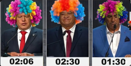 Steevn0's tweet photo. LOS 3 CHIFLADOSSS #EleccionesGenerales2026 #DebatePresidencial https://t.co/igOLvRx7sp