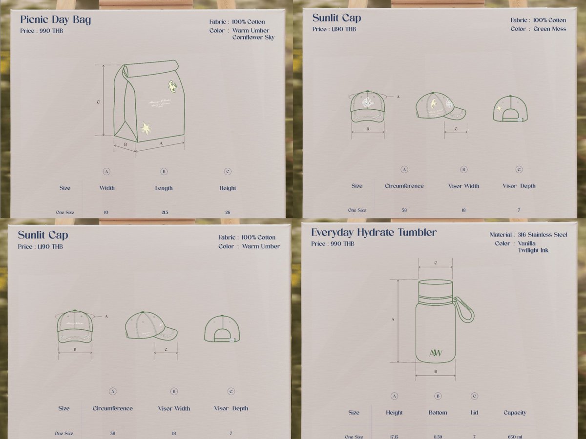 ราคากับsizeมาแล้ววว #PicnicInMonetsGarden #AlwaysWonder