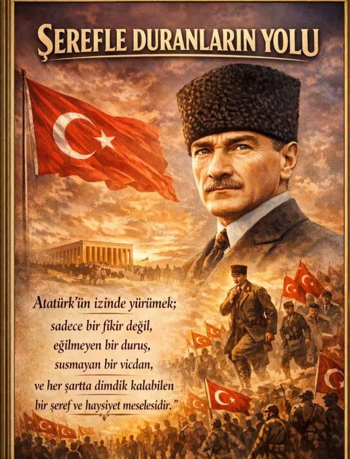 BU ÜLKEDE ATATÜRK'E SAYGI BİR NAMUS BORCUDUR.! 
BORCUNU ÖDEYENLERE SELAM OLSUN.🙋‍♀️🇹🇷