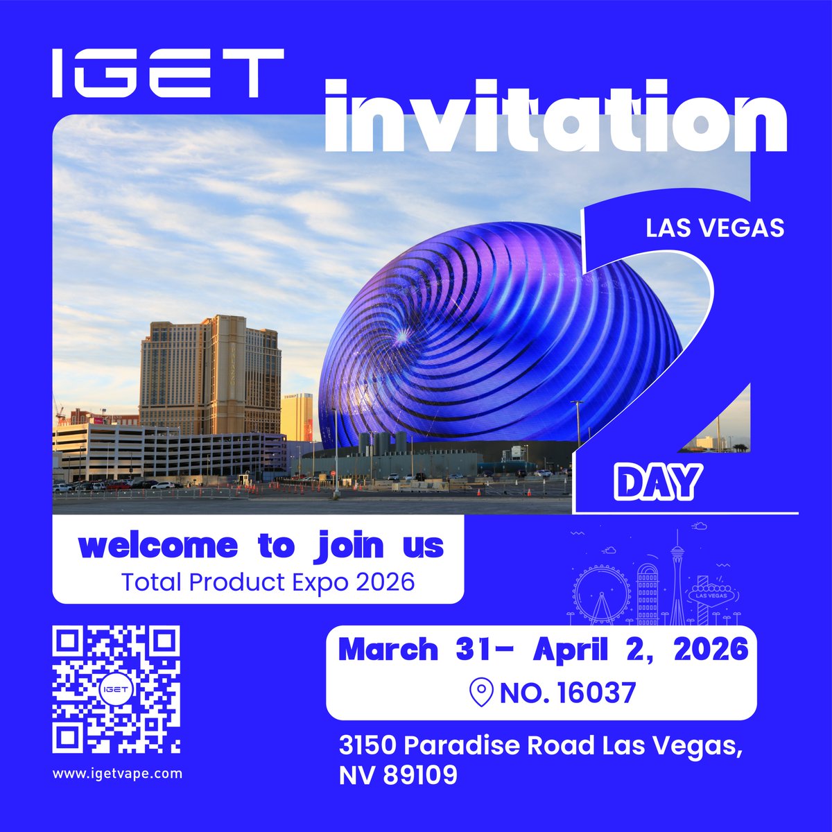✨ 2 days to go!
We’re bringing innovation &amp; style to TPE2026.
Find us at NO.16037— see you in USA! 🇺🇸💙 

#IGET #TPE2026 #Innovation #USA #GlobalMeetup #Exhibition