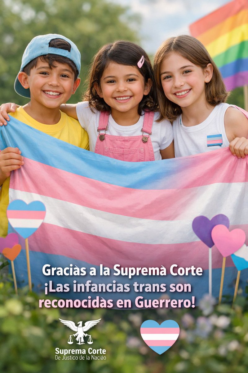 Las infancias y adolescencias trans en Guerrero ya son reconocidas 🏳️‍⚧️
Gracias a la Suprema Corte, su identidad es un derecho, no un privilegio. 💜