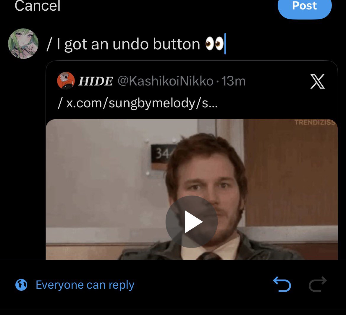 / I got an undo button 👀, do you see it?