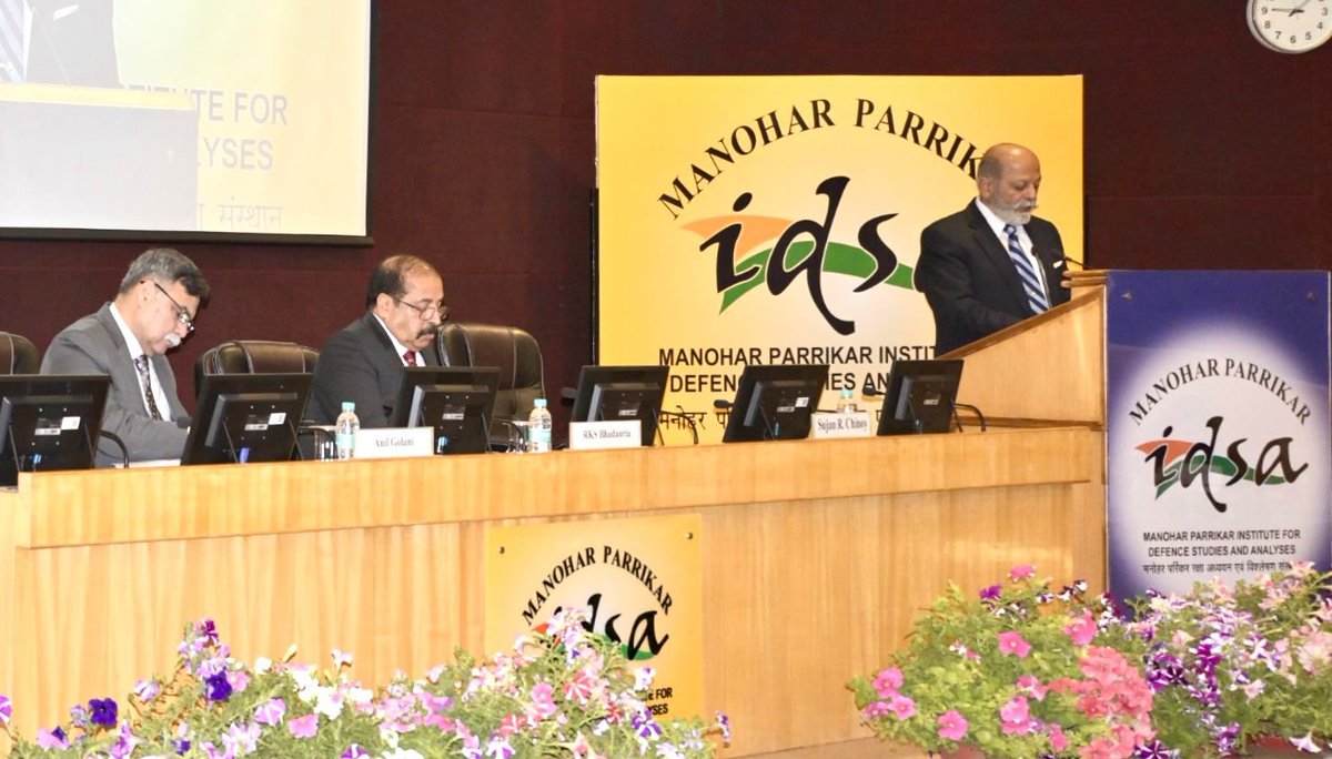 IDSAIndia's tweet image. DG @IDSAIndia @SujanChinoy delivered the Opening Remarks at the MP-IDSA–CAPSS Conference on “Strategic Renaissance of Air Power” at MP-IDSA, highlighting key trends and challenges in modern air power.

#MPIDSA #AirPower #CAPSS #Defence