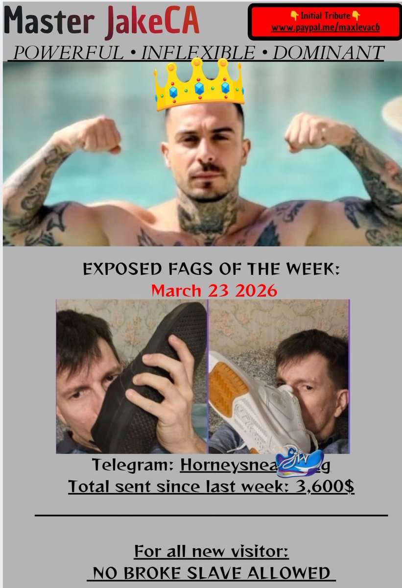 Mjakemtl95's tweet photo. Here is my cashcunt who earned a place on the front page of my blog. I take the opportunity to say that I am recruiting again... Two places are available. Dm me or send message on telegram.
#cashmaster #dominant #cashdrain #findom https://t.co/uu1d1p5u9n