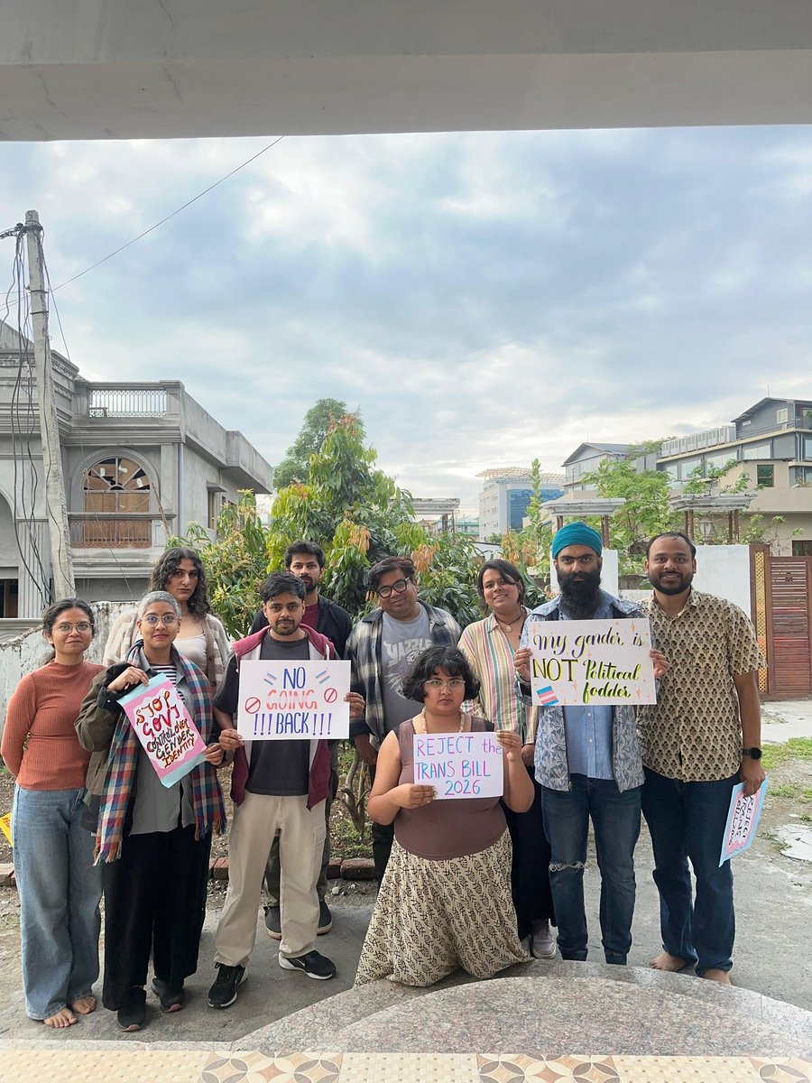 Dehradun's queer-trans community and allies strongly oppose the Trans Bill 2026.

Through the bill, the State isn't safeguarding trans rights -- it's violating them.

If this bill becomes a law, it would set back the progress of queer rights in India.

#RejectTransBill2026