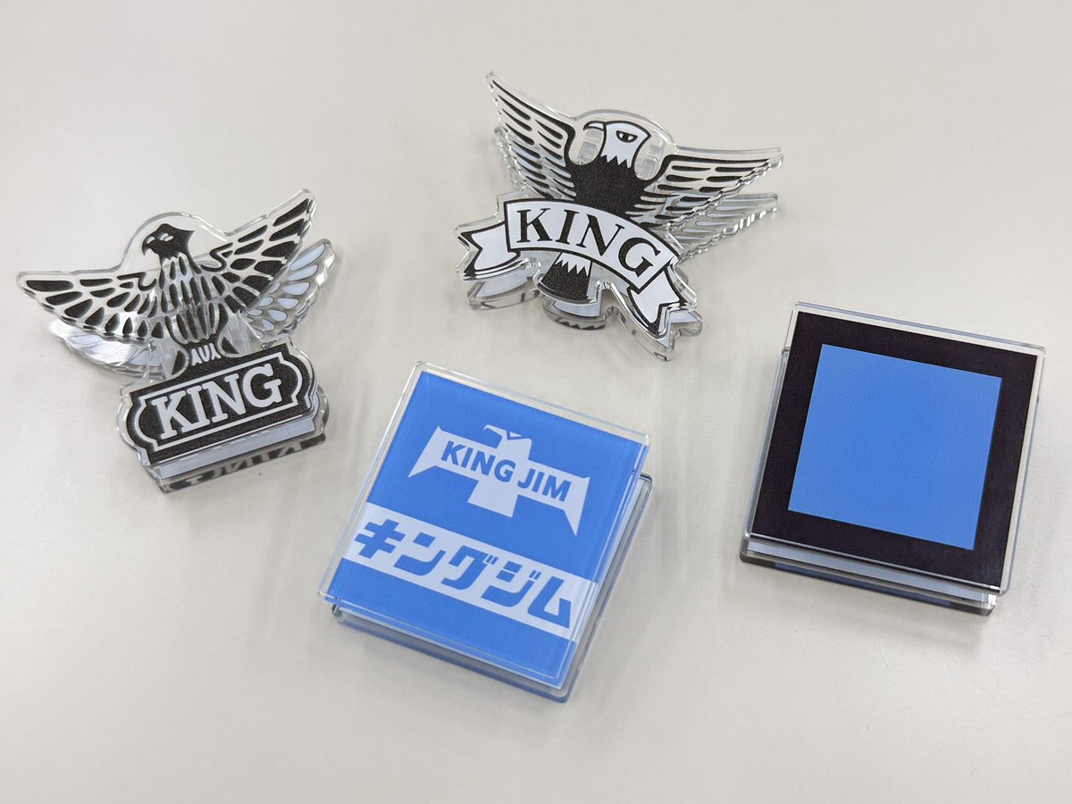kingjim's tweet photo. 歴代ロゴのクリップは公式ストア限定で販売しています。https://t.co/pkl6zJU97R https://t.co/7SZnoeYHPq
