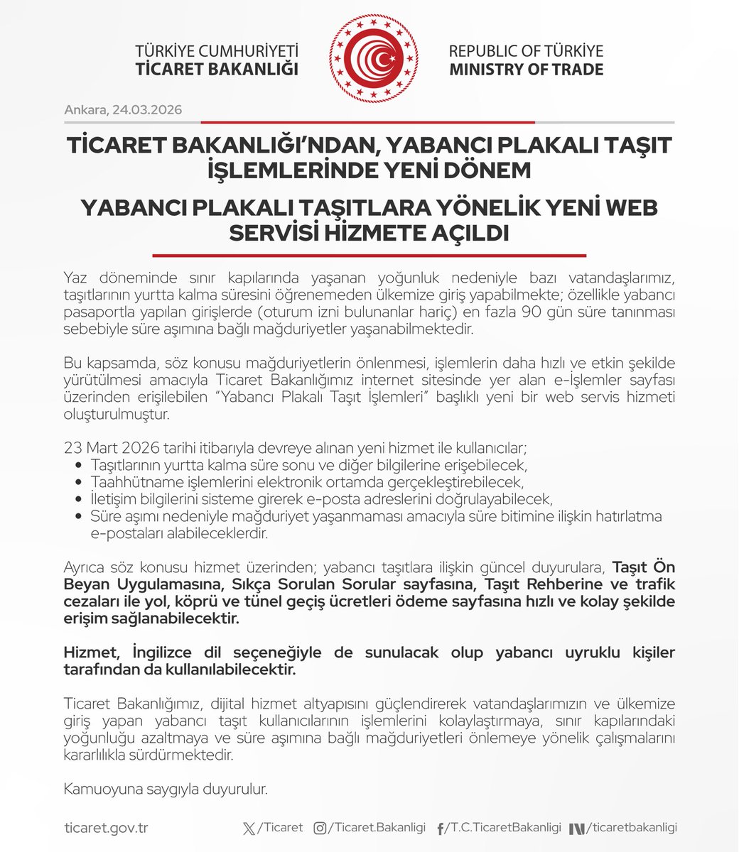 T.C. Ticaret Bakanlığı tweet media