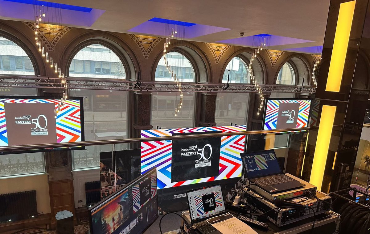 BigPurplePro's tweet image. The team had a great time in Leeds supporting the Ward Hadaway Fastest 50 Yorkshire Awards! A fantastic event brought to life with our Absen Europe LED video wall and one of our trusted vMix machines delivering seamless production throughout. #eventprofs #liveevents #awards #Vmix