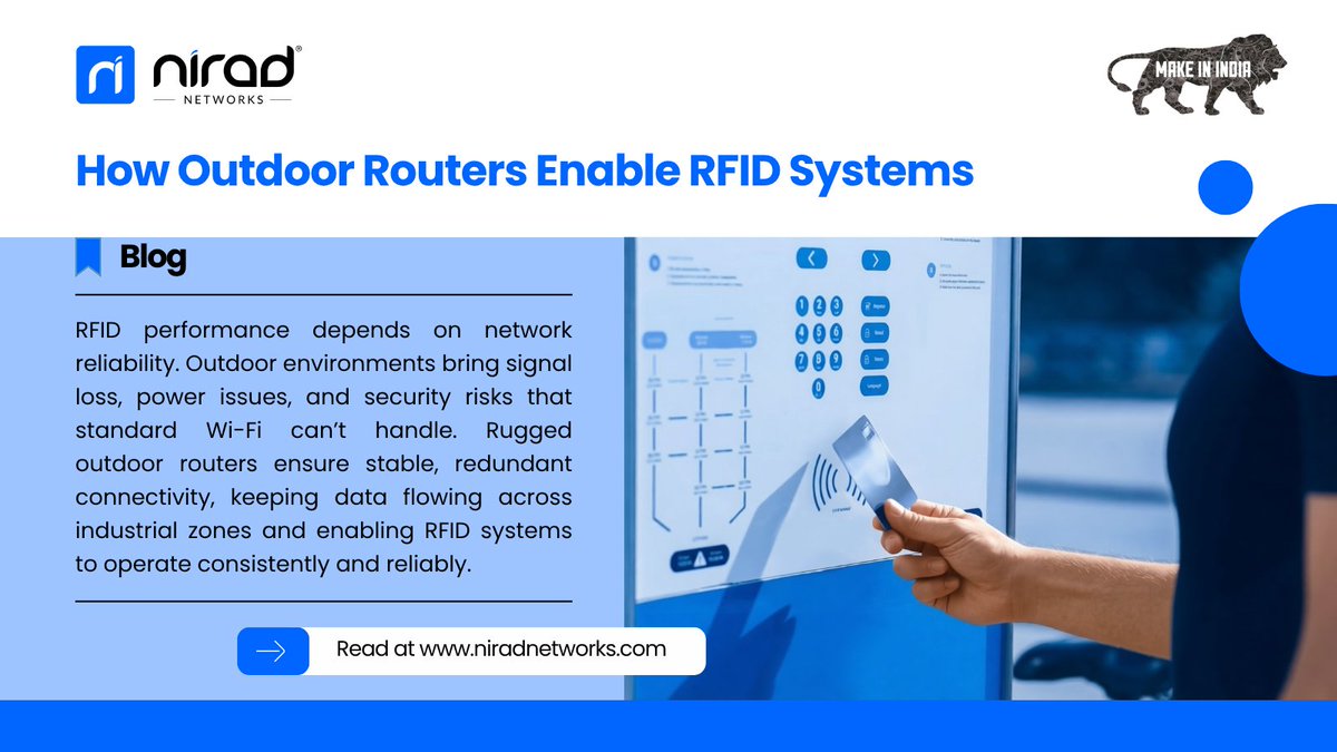 NiradNetworks's tweet photo. See how Nirad’s Outdoor Routers power seamless RFID and IoT performance in harsh, real-world environments.
Read here: https://t.co/TMu3fd06JP https://t.co/hYYZ7wJDg2