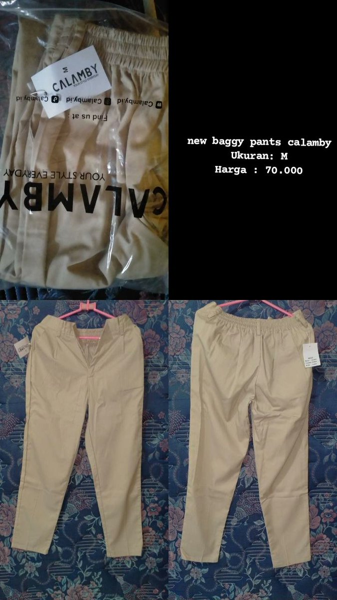 aaaliva_'s tweet photo. wts new celana baggy pants "calamby"
warna ivory , Ukuran :M, Harga : 70.000
-new manset ukuran M, Harga 20.000

Preloved pribadi serba 30.000
sweater biru Nevada 
Hoodie putih nevada 
Celana jeans putih sixty one 
Baggy pants army Nevada (25.000) https://t.co/9e2hRHHiMV