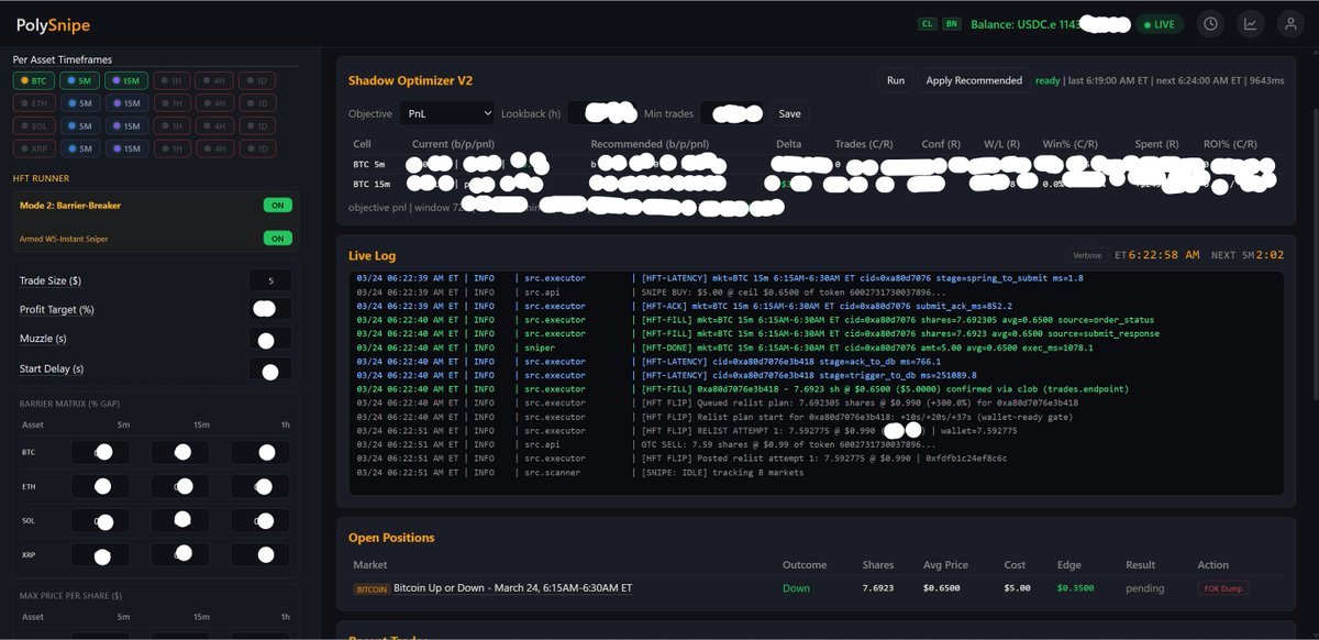 JPeg_Getty's tweet image. When not working on knect.ai Im working on #PolySnipe

Trying to decide if I should release it on github. Its profitable and Im having fun but Im only one man with lots to do. Lots of possibilities

Just finished Beta today.

#Marge #knectAi #PolyMarket #PolySnipe