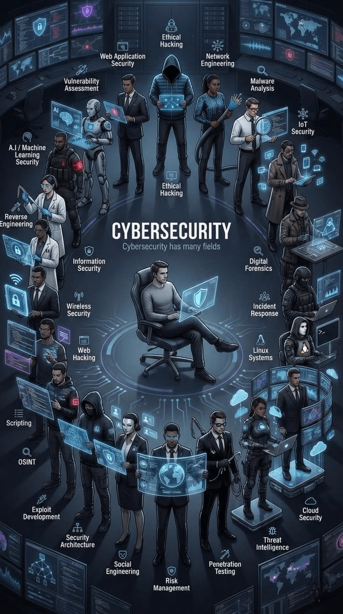 CYBER SECURITY GIVEAWAY🔻

Cybersecurity isn’t ONE skill.

It’s 20+ high-income paths.
Ethical Hacking
AI Security
Cloud Security
Digital Forensics

I’m giving away a COMPLETE Cybersecurity Roadmap +Premium Resources.

To enter:
1️⃣ Follow me
2️⃣ Like + RT
3️⃣ Comment “Cyber”