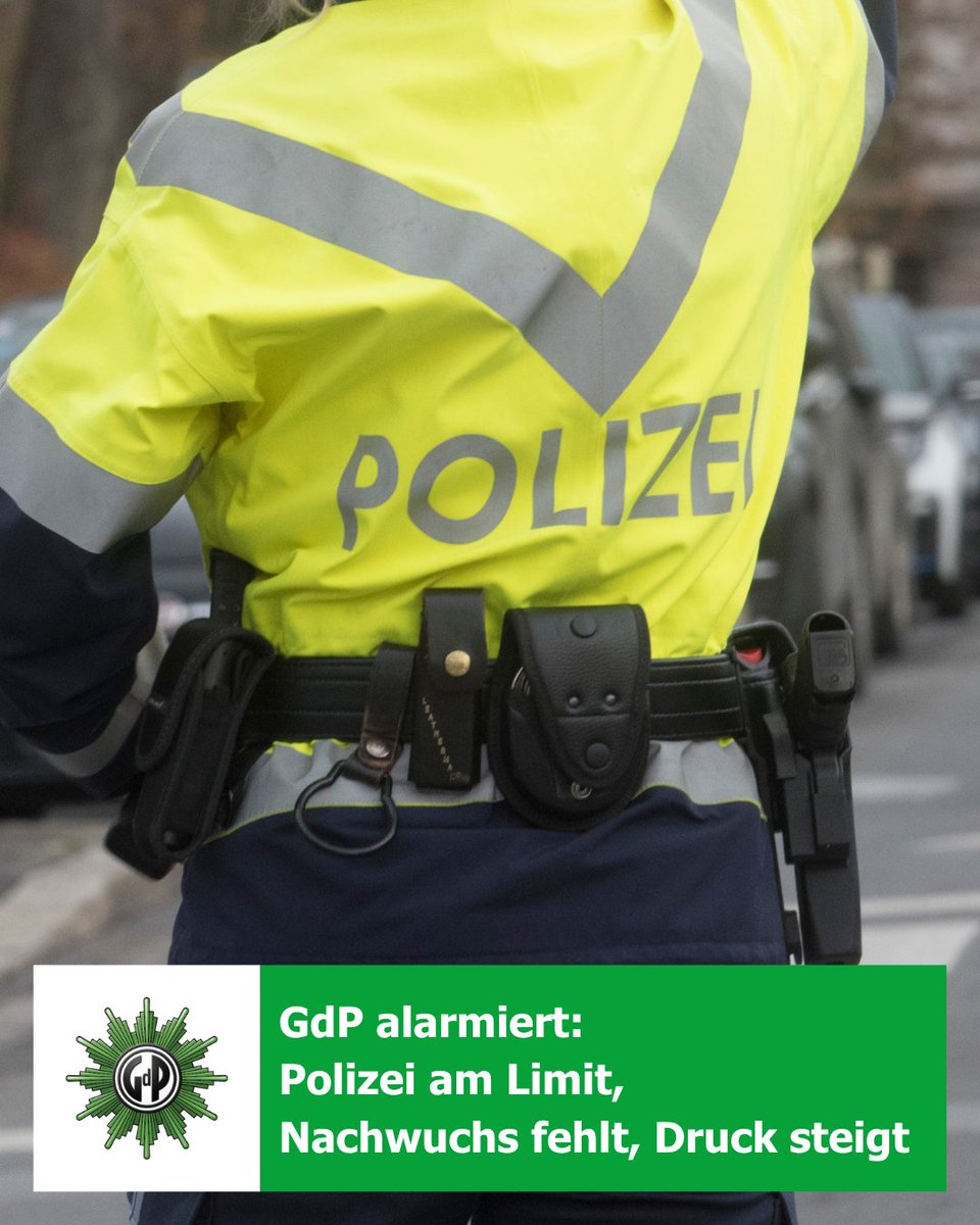 GdPPresse's tweet photo. Nachwuchs fehlt, #Polizei am Limit 🚨#GdP-Chef Jochen Kopelke: „Wir erwarten von allen Landesregierungen, dass diese dramatische Entwicklung gestoppt wird.“ Mehr hier: https://t.co/qFAcidqcrC https://t.co/GqUJkMoEAJ