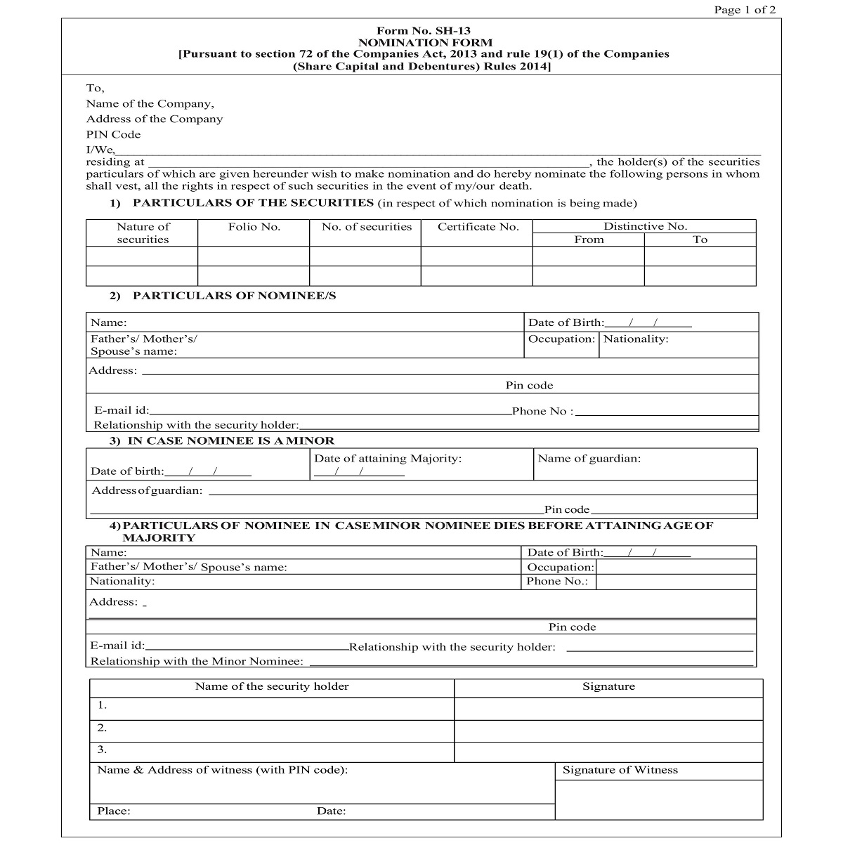 Click here to download the RTA Form No. SH-13 – Nomination Form. Click ...