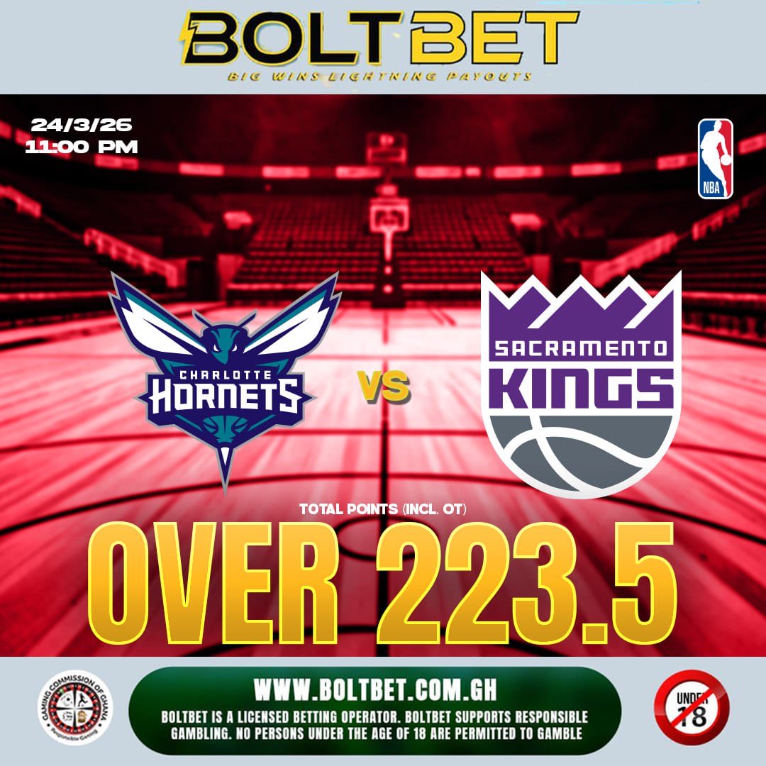 BoltbetGhana's tweet photo. 🏀 Charlotte Hornets vs Sacramento Kings — expect buckets! 🔥
Over 223.5 points looks juicy… are you taking it or fading it? 🤔
Place your picks now 👉 https://t.co/q2UgHl3jLx
#NBAGames #BoltBet #SportsBetting https://t.co/6jT5Q5W2fB