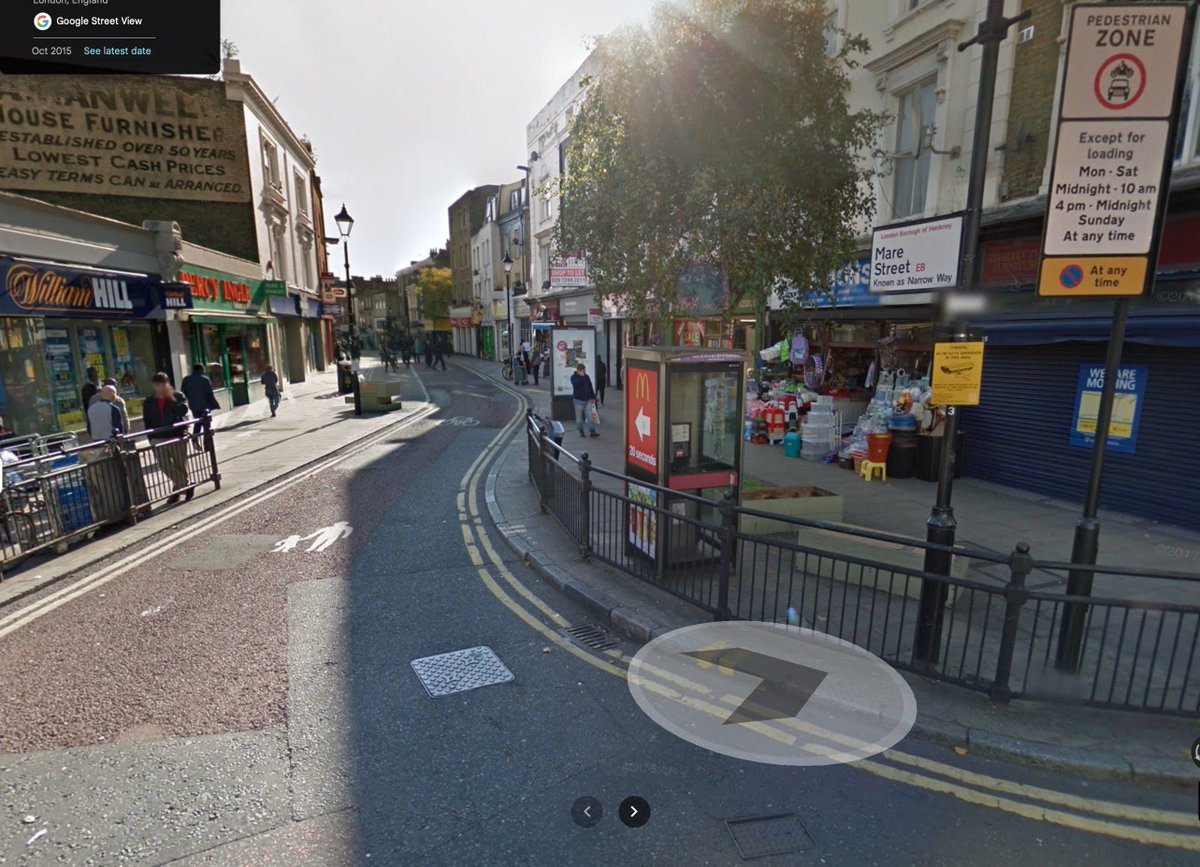 ColdWarCliff's tweet photo. @indieHackney @VincentStops @mayorofhackney @hackneygreens @HackneyIndSG @hackneycitizen @DaveHill I'd have thought you'd have known the history being local? Here it is in 2015 before the public realm improvements.  Cycling has always been permitted. 

In any case, isn't your position on all 'closed roads' that they should be open to motor traffic?

https://t.co/UEkspbfZ3G https://t.co/DgE8KEXGNA