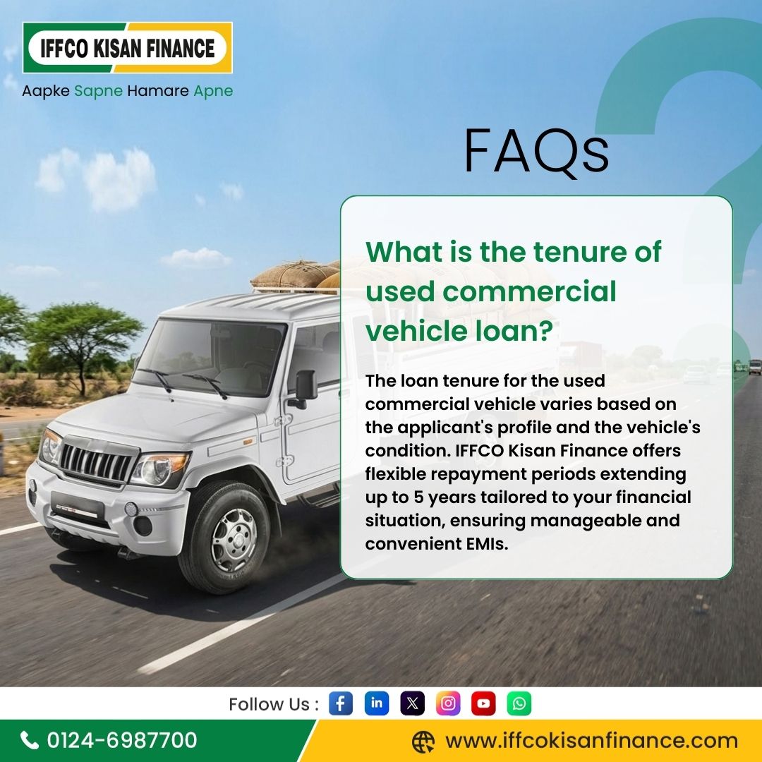 KISANFINANCE's tweet image. 🚛 Know Everything About UCV Loan Process.
Applying for a UCV (Used Commercial Vehicle) Loan with IFFCO Kisan Finance is simple, fast, and hassle-free.

🚀 Apply Today

📞 0124-6987700
📧 care@kisanfinance.com
🌐 iffcokisanfinance.com/used-commercia…

#UCVLoan #CommercialVehicle #EasyProcess