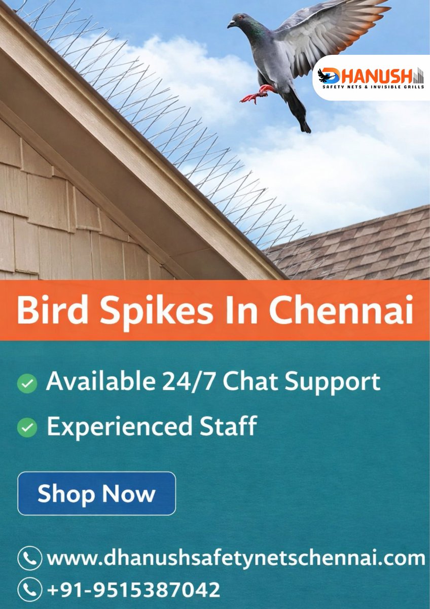 MangaKare9967's tweet image. 🐦 DHANUSH SAFETY NETS – CHENNAI ✨
Protect your property with premium bird spikes 🛡️

Keep your space clean, damage-free &amp;amp; bird-free 
 SHOP NOW &amp;amp; SECURE YOUR SPACE!

🌐dhanushsafetynetschennai.com
📞+91 9515387042

#DhanushSafetyNets #BirdSpikesChennai #PigeonControl #ChennaiHomes