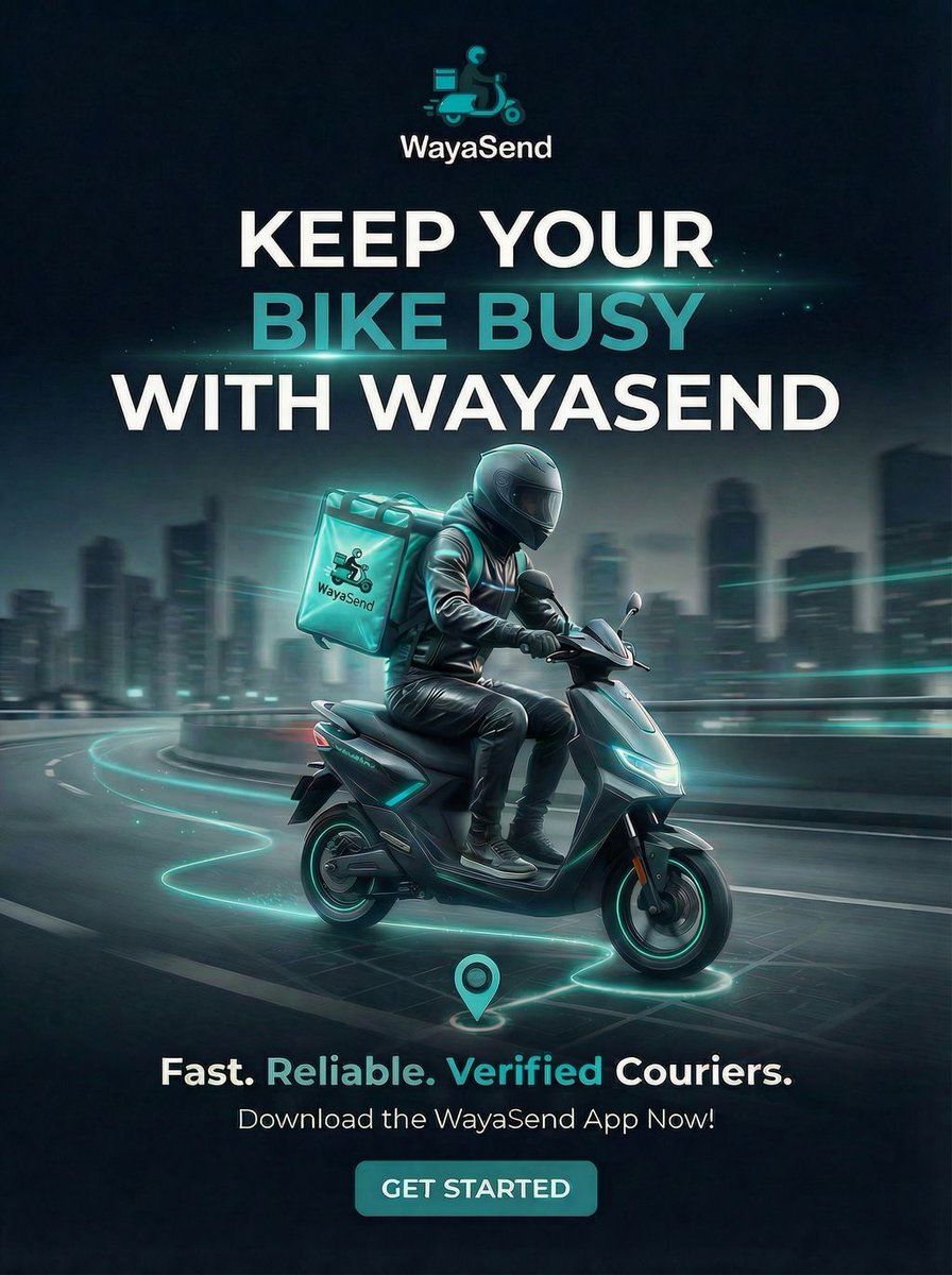 Wayasend's tweet photo. Sign up to WayaSend and keep your bike busy with deliveries and customers. Customers are waiting for you.

📦 Real-time bidding 📍 GPS tracking
✅ Verified couriers 🚀 Seamless delivery management

WhatsApp +263 786 335 693

#BikeDeliveriesZW #SendACourierZW #ZimBikerServices https://t.co/4sjOc2LxVo