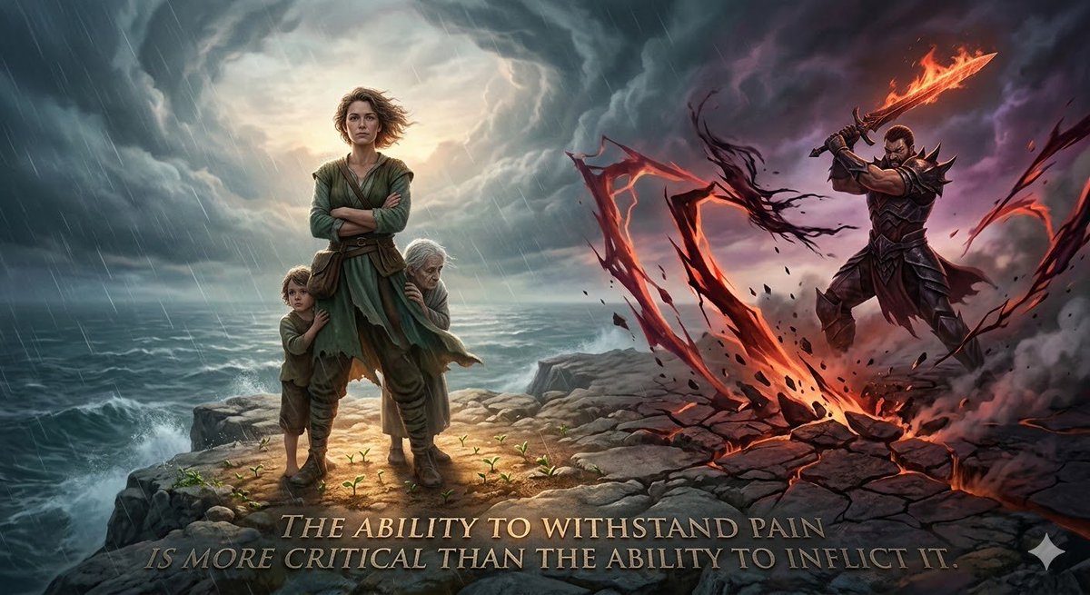 The ability to withstand pain is more critical than the ability to inflict it.