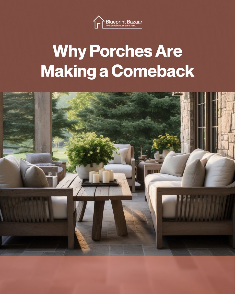 blueprintbazaar's tweet photo. Why porches are back! 

🟧 Welcoming entrances 🟧 Outdoor living 🟧 Relaxing spots 🟧 Curb appeal. 

Transform your home with Blueprint Bazaar! 

#PorchLiving #OutdoorSpaces #BlueprintBazaar https://t.co/zR4aaoseF4