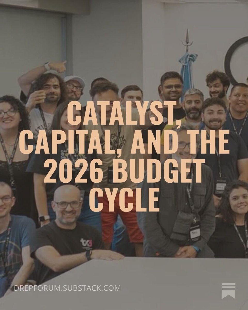 DRep Dispatch just dropped! 

Catalyst, Capital, and the 2026 Budget Cycle. 
drepforum.substack.com/p/catalyst-cap…