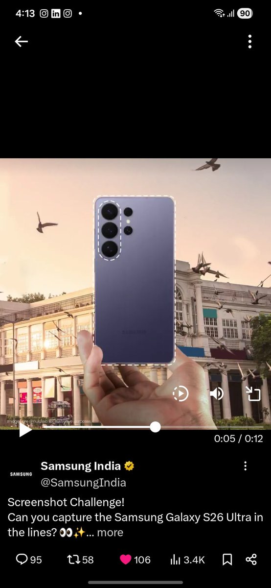 santhanam_69's tweet photo. @SamsungIndia Here is my screenshot of the brand new samsung s26 ultra ❤️
#samsunggalaxys26 
#s26ultra
#galaxyai 
#privacydisplay 
#Samsung https://t.co/L0KoXpHGqE