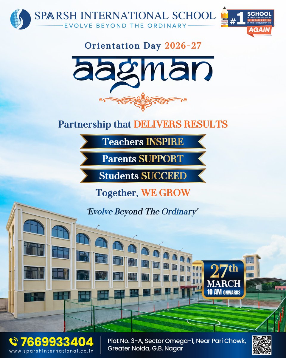 SparshIntlSchl's tweet photo. ✨“Every new beginning holds the promise of a bright future.”✨

🎉#Aagman 2026–27 | #OrientationProgram🎉
#SparshInternationalSchool warmly welcomes all our new parents and little learners to the #AagmanOrientation Program for the academic session 2026–27. https://t.co/d2Cn0tfhGL