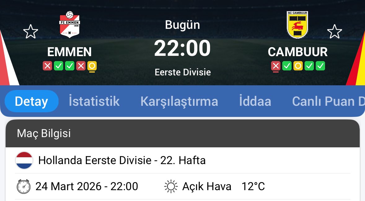 deltanaliz's tweet image. 🇳🇱EMMEN-CAMBUUR   1/2 &amp;amp; 2/1 

👉🏻EMMEN son 2 sezon ve bu sezon 0-1 Skor çıkarıp 1 maç pas geçtikten sonra 1/2 veya 2/1 yapmış (ÖRNEKLER GÖRSELLERDE)

👉🏻EMMEN bu sezon üst üste 0-1,2-2 skorların ardına sürpriz yapmış(SON GÖRSEL)

📍3 SEZONDUR BAŞARILI OLAN SENARYO TESADÜF MÜ