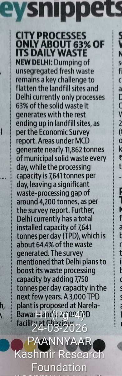RAMESHManvati's tweet photo. Expecting a respite from the #pollution in the National capital.....❓

Nearly  37% ( 4200 tonnes) of solid waste (generated daily) in #Delhi gets accumulated every day at landfill sites.  ❓ @htTweets

@gupta_rekha  
@MoHFW_INDIA https://t.co/X1iDxng1jg