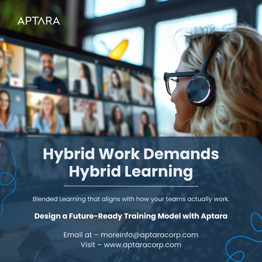 Aptara's tweet image. Hybrid work needs hybrid learning! 💻👥 Aptara blends online📱, VILT &amp;amp; in-person🤝 for extended, effective training matching your team's reality. Design future-ready programs: aptaracorp.com/solutions/blen… 🚀

#Aptara #BlendedLearning #WorkforceTraining