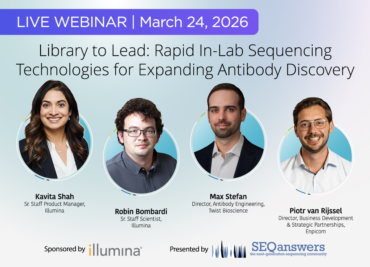 enpicom's tweet photo. 🚨 Last call! 

Join experts from @Illumina, @TwistBioscience, and @ENPICOM today at 8:00 AM PDT to see how long-read sequencing and computational tools are transforming #antibodydiscovery workflows.

Join us here: https://t.co/5ry4kz86Ge https://t.co/sx8PsOV9Ld