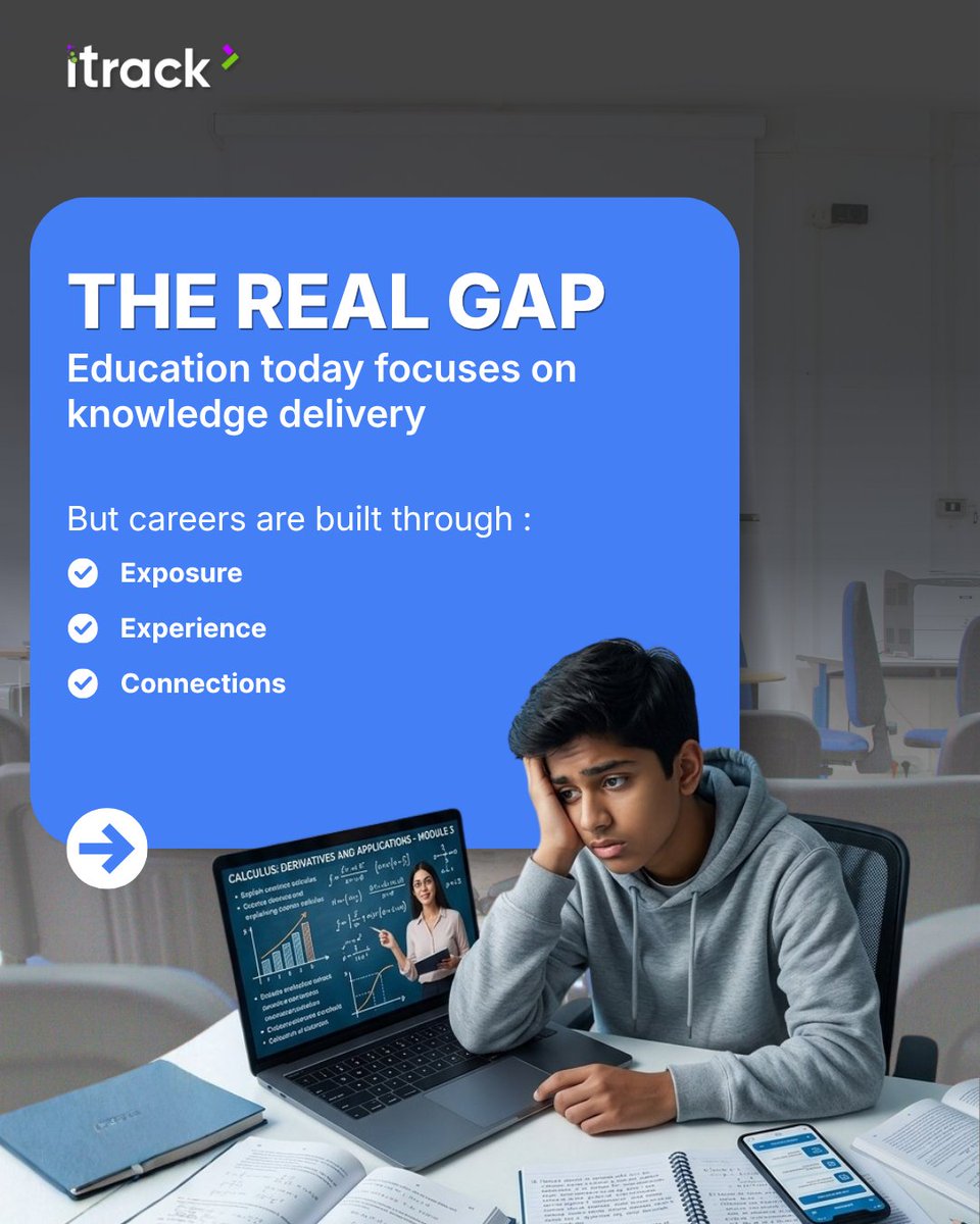 itrackglobal's tweet photo. Most institutions today already have the right infrastructure 

By integrating mentorship, hands on projects, emerging tech learning, and career pathways iTrack transforms traditional systems into a powerful, outcome-driven learning ecosystem.

#Education #EdTech https://t.co/3wFOFbf2fQ