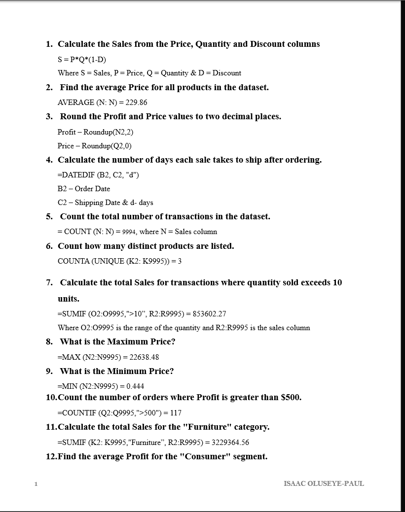 kvng_isla's tweet photo. This is what we are doing  for week 2
Some questions took my time, bugged my mind, and made me realise that you can do and ask a whole lot just with functions and formulas.

@TDataImmersed @DabereNnamani 
@JudeRaji_ @msexcel #TDI https://t.co/5B5raGLAs3