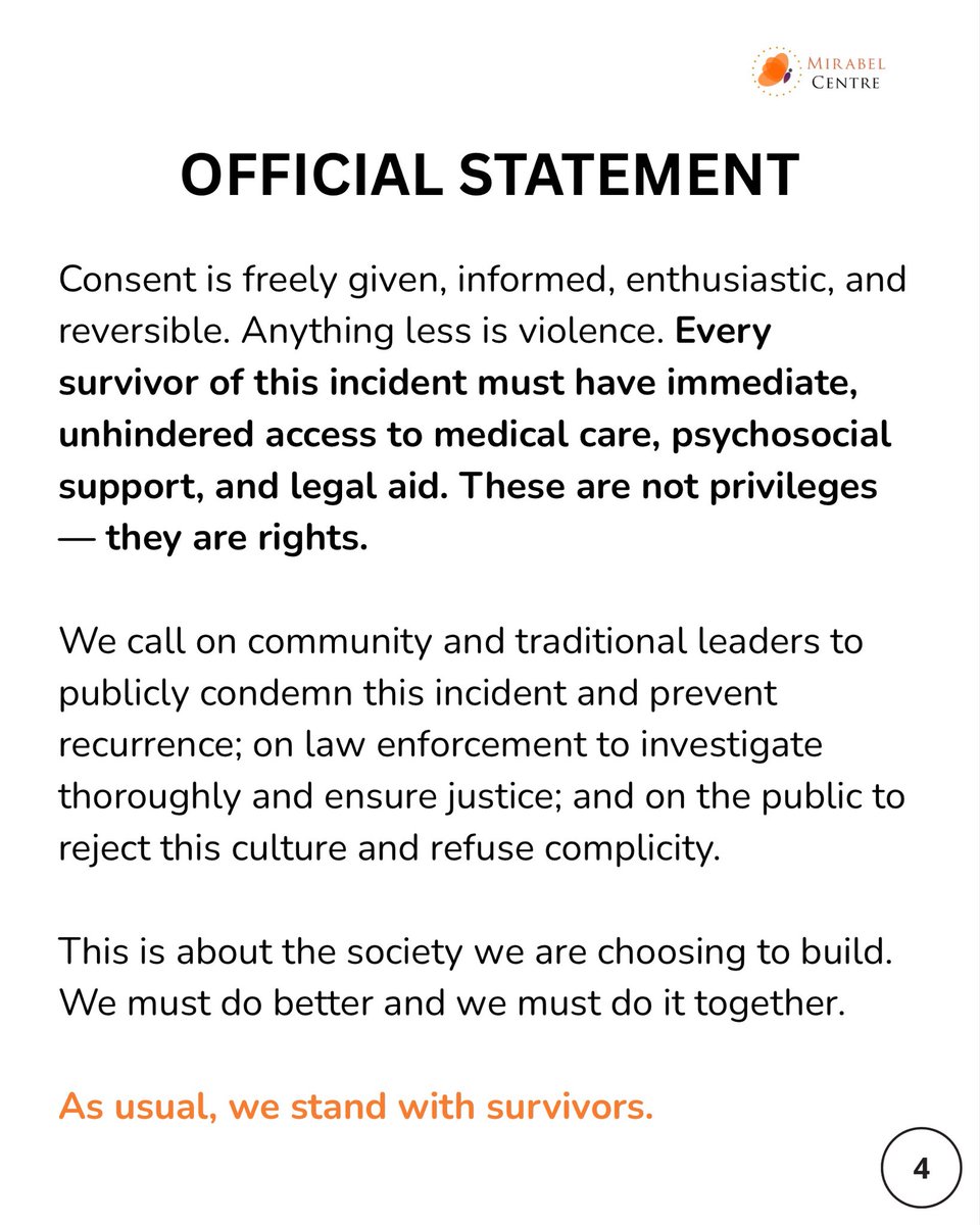 In the last few months, there has been a significant increase in the number of rape and sexual assault cases reported online. Last week, news broke of the violent attacks on women and girls that occurred in Ozoro community in Delta State. 

Here is our stance.