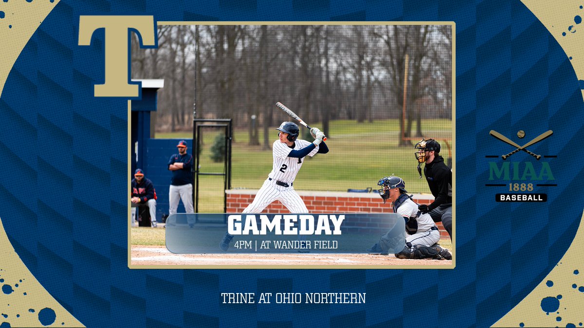 TrineBaseball's tweet photo. Thunder Baseball
Game Day
Trine at Ohio Northern 4:00 PM
Wander Field
800 W Lincoln Ave, Ada, Ohio https://t.co/0aUwMJnLU5