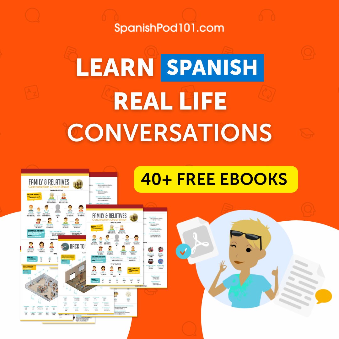 spanishpod101's tweet photo. Grab all your FREE Spanish PDF lessons now: 📚😍
🔗 https://t.co/9A3v7wez9h 🔗

#SpanishStudy #LearnSpanishOnline #StudyMotivation https://t.co/Ncj4xHkUVO