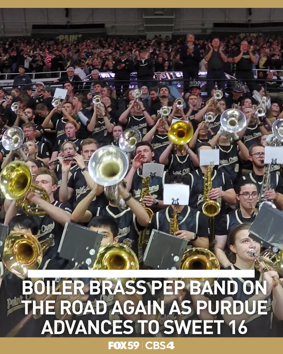 FOX59's tweet image. The Boilermakers take on Texas in San Jose on Thursday, and traveling with them is the Boiler Brass Pep Band. fox59.com/news/boiler-br…