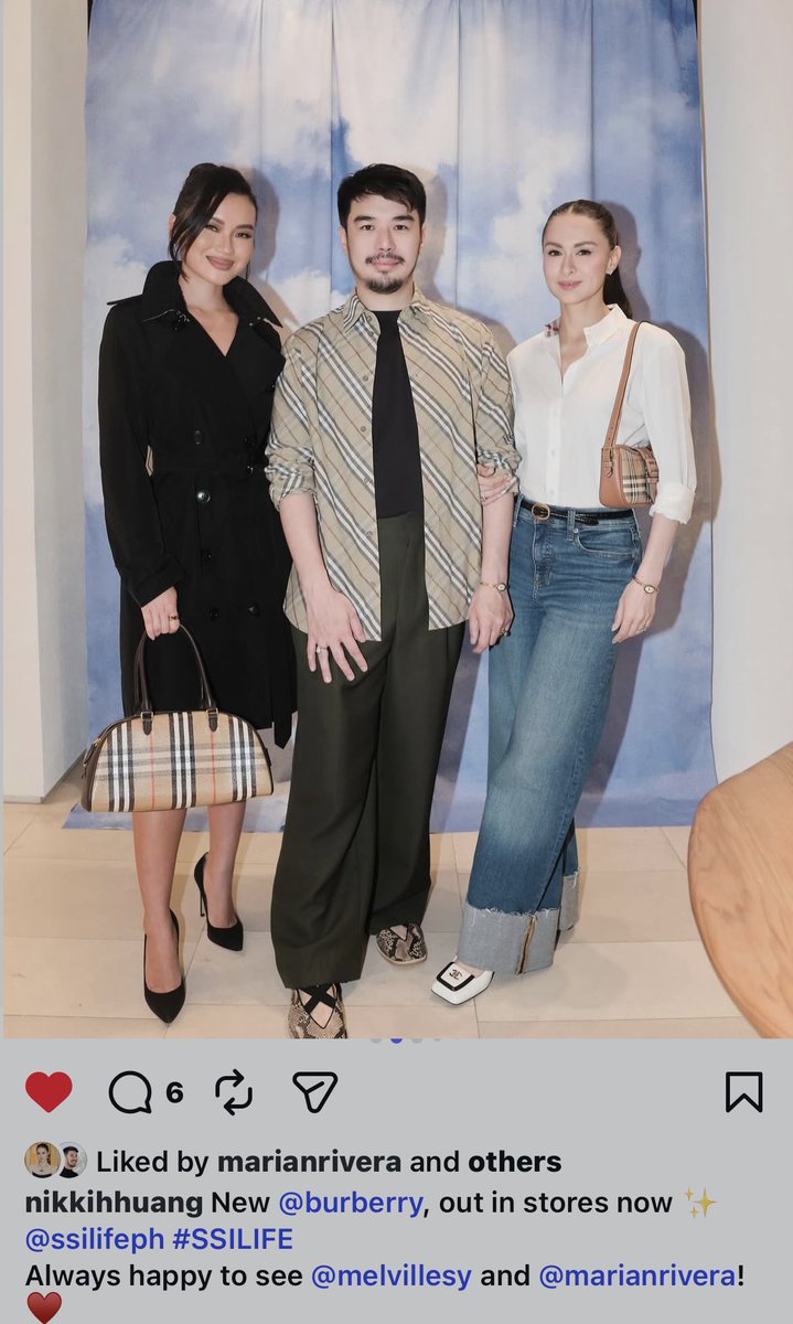 mariadongmarian's tweet photo. Nikki Huang &amp; Marian Rivera ☺️ #Burberry #SSILIFEPH https://t.co/jtPLQ1joPV