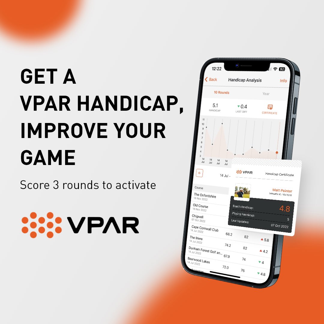 vpargolf's tweet photo. Ready for golf season?🏌️‍♀️🏌️‍♂️

Get your handicap with VPAR. Score 3 rounds to activate https://t.co/FW4Xf4QkwB
