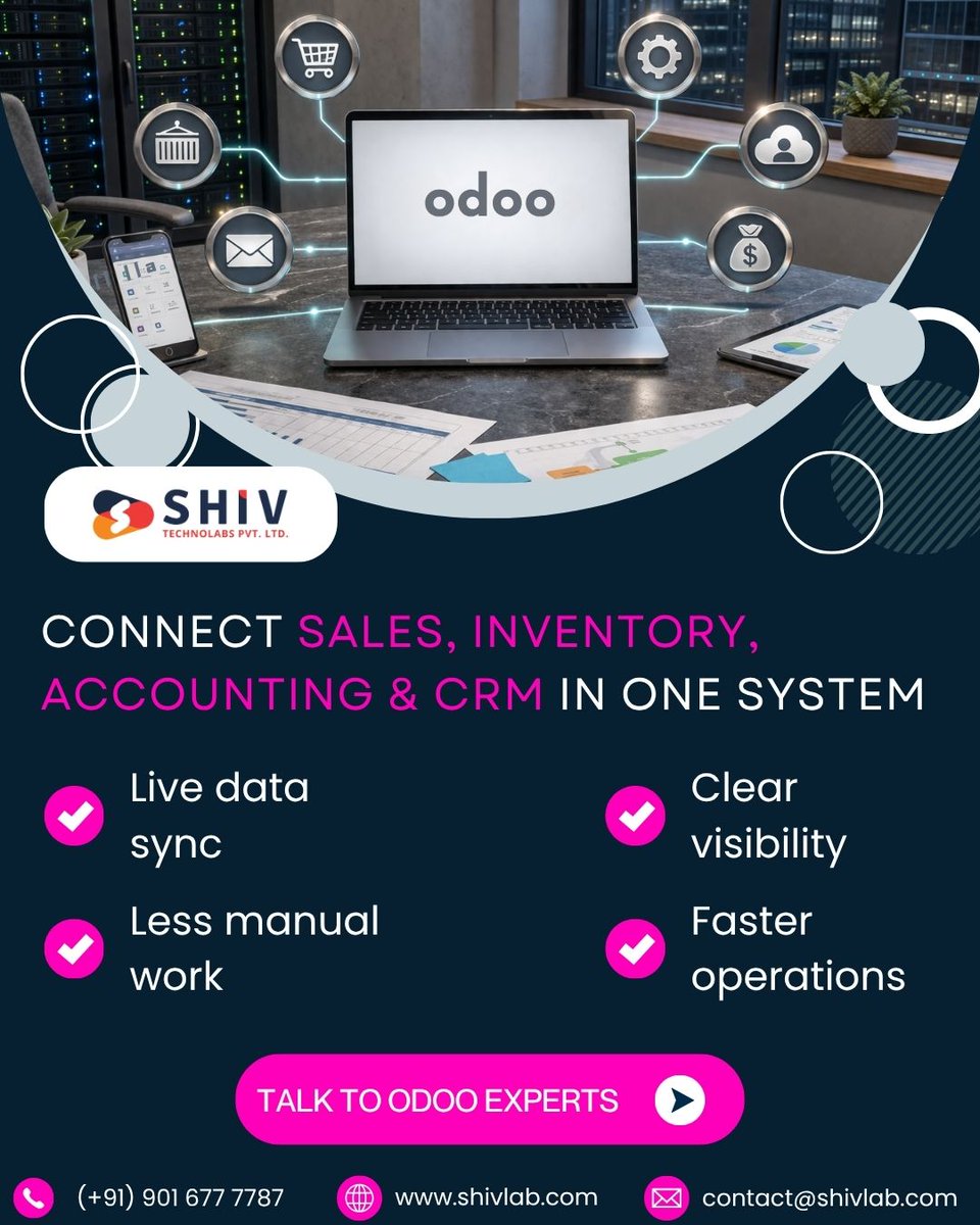 Shiv_Technolabs's tweet image. 𝗠𝗮𝗻𝗮𝗴𝗲 𝘆𝗼𝘂𝗿 𝗲𝗻𝘁𝗶𝗿𝗲 𝗯𝘂𝘀𝗶𝗻𝗲𝘀𝘀 𝘄𝗶𝘁𝗵 𝗼𝗻𝗲 𝗽𝗼𝘄𝗲𝗿𝗳𝘂𝗹 𝘀𝘆𝘀𝘁𝗲𝗺-𝗢𝗱𝗼𝗼. 📊

From sales to inventory, Odoo connects every process -  so your team works with the same data in real time.

🌐 shivlab.com/odoo-developme…

#shivtechnolabs #knightcoders
