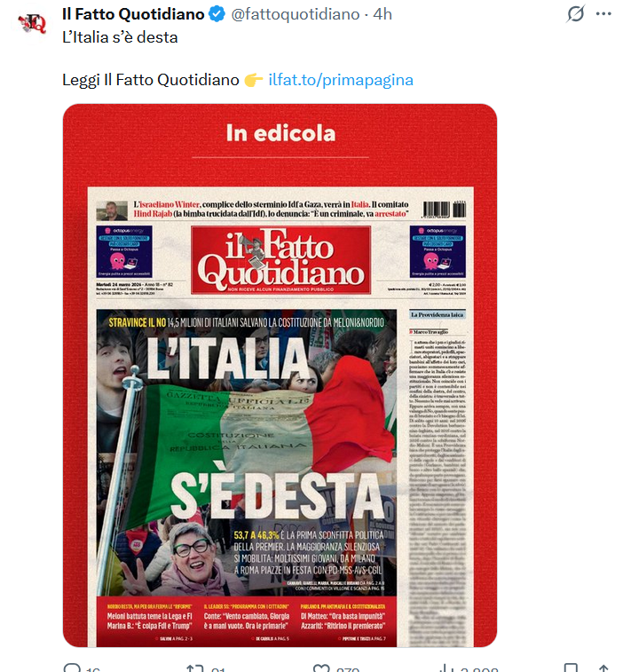 SMaurizi's tweet image. The fact that #GenZ helped save the Italian #Constitution with its vote in the #ReferendumGiustiziaNO confirms we need to talk to young people before cynicism corrupts them

S. Ullman: "Nobody grows old merely by a number of years. We grow old by deserting our ideals"