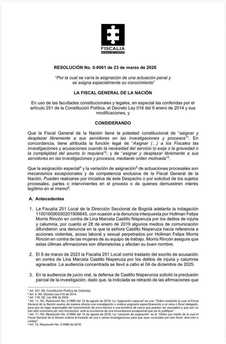 Fiscalía Colombia tweet media