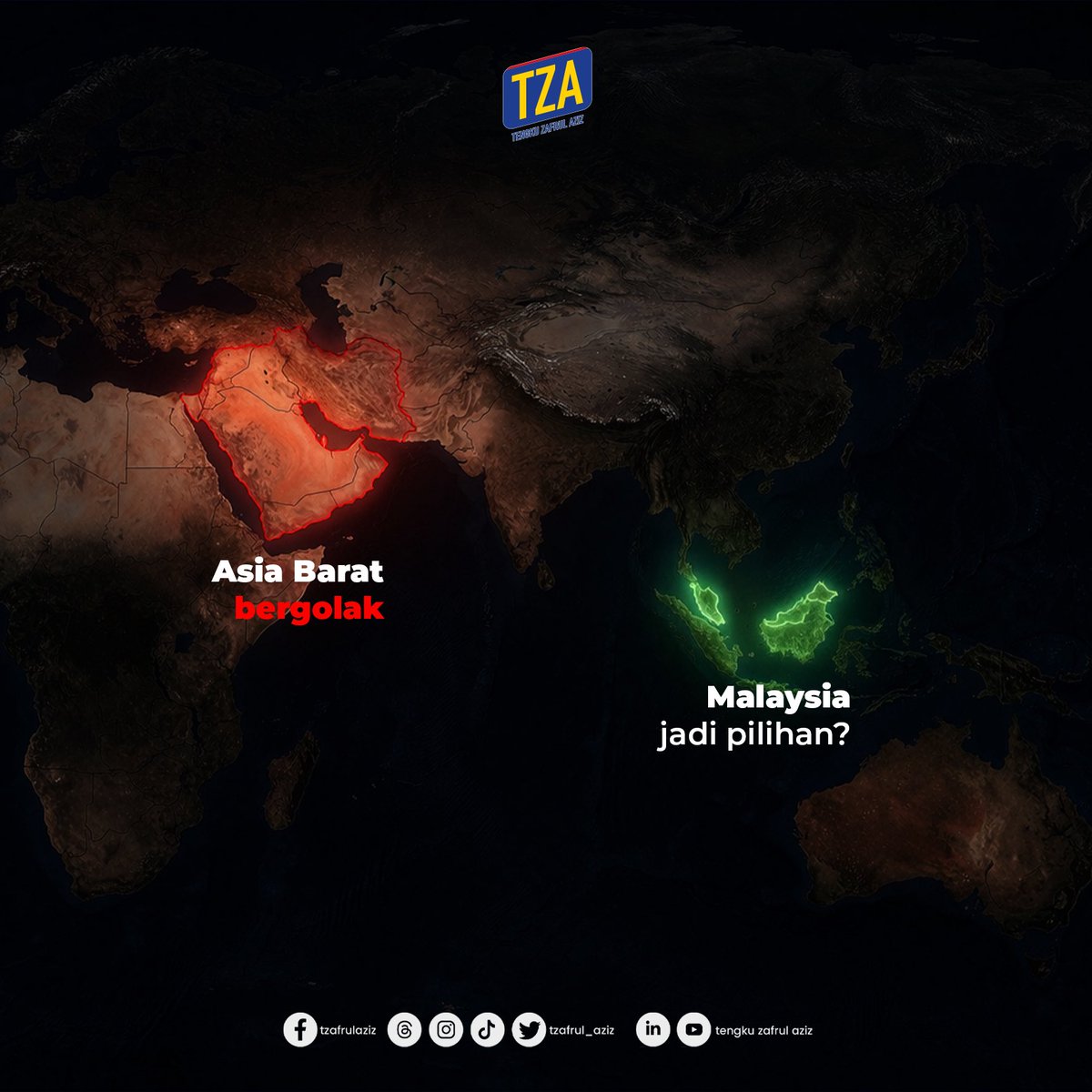 tzafrul_aziz's tweet image. Asia Barat bergolak.
Peluang untuk Malaysia?

Bila ekonomi dunia goyah, pelabur akan cari tempat yang lebih diyakini.

👉 Malaysia dah bersedia?

#TZA #EkonomiRakyat #Pelaburan #ASEAN #Geopolitik 

facebook.com/share/p/1K9THg…