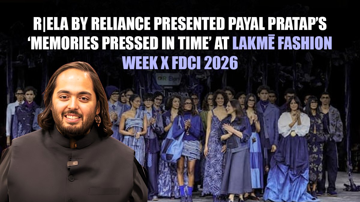 anantdadaambani's tweet photo. A beautiful blend of heritage, creativity, and modern design takes the spotlight. RI|ELA by Reliance presenting at Lakmé Fashion Week X FDCI 2026 highlights how Indian fashion continues to evolve while staying rooted in its identity. #Reliance #LakmeFashionWeek #FDCI https://t.co/E99dmWUQXU