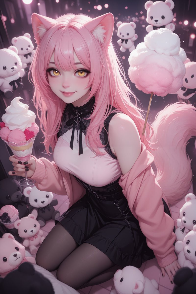 LolloSe's tweet image. This prompt immediately turned into a tiny pastel dream world full of sweets and plush chaos 🍬🐻

Had a lot of fun building the atmosphere around it — thanks for sharing the prompt @uhaoke_stamp!

#AIart #AnimeArt #PastelAesthetic #CuteArt #KawaiiArt #DreamyVibes #CharacterArt